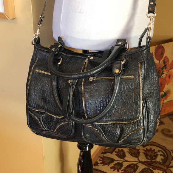 CRIZZAPI Bolsas Brazil Thick Pebbled Leather Zipper Detail Motorcycle Pouch LUXE - Picture 4 of 16